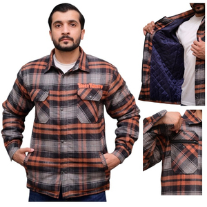 Camisa de franela con bolsillos en el pecho y camisa duradera de Kevlar diseñada como camisa protectora blindada para montar en motocicleta para hombre - Product Image 4