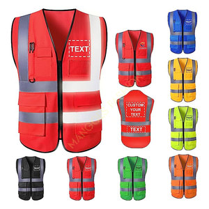 سترة سلامة ملابس عمل مخصصة مطبوعة شعار الرجال فائدة المشي لمسافات طويلة ملابس عمل متعددة جيوب عالية الوضوح سترة عاكسة Constr الطريق - Product Image 1