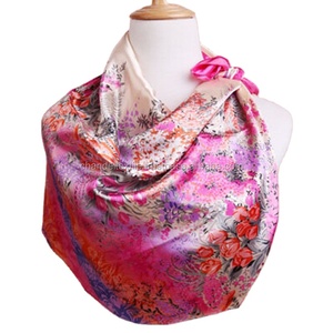 Women's Soft Silk Satin Square Women Soft Silk Square <b>Scarves</b> <b>Scarf</b> Bandanas Head Wrap Shawl Satin Stewardess Headband Head Neck - Product Image 1