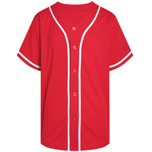 Camiseta de béisbol roja de alta calidad uniforme en blanco personalizado bordado y sublimación Logo niños jóvenes al por mayor béisbol - Product Image 1