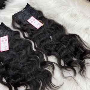 MEILLEURE QUALITÉ 100% Queues de Cheval de Cheveux Humains Lâche Vague Profonde Vierge Remy Extensions de Cheveux Brésiliens Double Trame Enveloppe Naturelle Cordon - Product Image 2