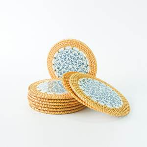 ที่รองแก้วหวายทอแฮนด์เมดธรรมชาติเป็นมิตรกับสิ่งแวดล้อมสําหรับเครื่องดื่มที่เสิร์ฟในห้องนั่งเล่นห้องครัวมุมกาแฟ - Product Image 6