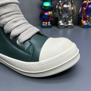 Chaussures en cuir décontractées, baskets montantes à lacets, style urbain, design tendance, grandes tailles pour hommes et femmes - Product Image 4