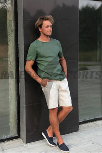 2025 verano nuevo diseño hecho a medida para hombres transpirable Spandex/algodón ecológico pantalones cortos de secado rápido patrón sólido bordado Plus - Product Image 3