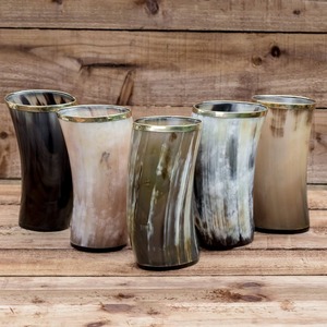 <b>African</b> Horn Finished Design Beer Drinking Buffalo Horn Glass Manufacturer Table Top Horn Glass Wholesale Exporter - Product Image 2