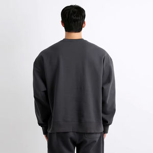 Alta calidad 370gsm personalizado cuello redondo sudadera otoño francés Terry gota hombro Sudadera con capucha para verano ODM suministro - Product Image 2