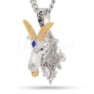 La plupart des ventes rond Marquise cerf-volant coupe Moissanite pendentif 925 en argent Sterling deux tons classique collier pour fiançailles mariage - Product Image 1