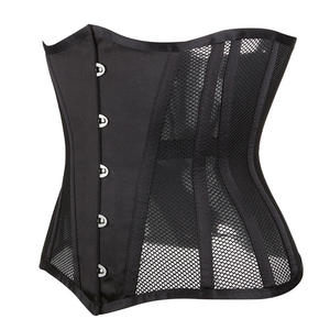 Venta al por mayor personalizado Sexy Corsé de malla para las mujeres transparente Bustier cintura entrenador con deshuesado y cordones en la espalda OEM - Product Image 3