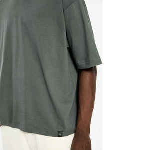 Venta al por mayor 100% algodón exterior Boxy camisetas para hombres transpirable gota hombro cuello redondo 260 gramos tela peso sólido disponible - Product Image 4