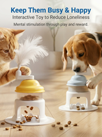 Jouet Puzzle Interactif en Plastique pour Animaux de Compagnie avec Plumes Rotatives et Distributeur de Friandises – Stimulation Mentale et Anti-Ennui pour Chiens et Chats LY0048