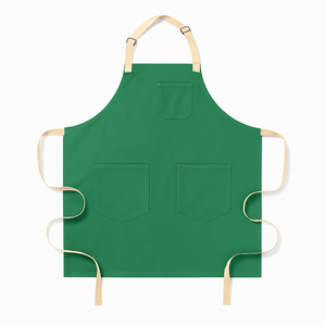 Tablier personnalisé en toile 100% coton marron, imperméable, résistant à l'huile, avec deux poches, logo brodé personnalisable, plusieurs options de couleurs - Product Image 5