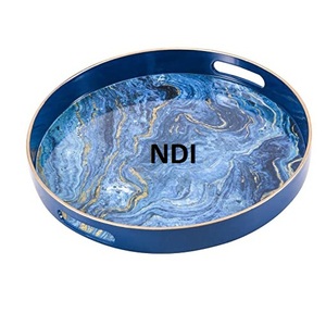 Ensemble de deux plateaux de service au design simple et moderne, finition blanc laqué, pour la maison, l'hôtel, le restaurant et la restauration. - Product Image 5