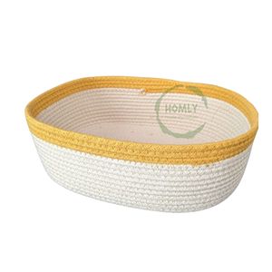 Versatile Dual-Color Cotton <b>Storage</b> Basket Handle for Bedroom Kitchen Pot <b>Wardrobe</b> <b>Organisation</b> Different Sizes for Convenient - Product Image 3