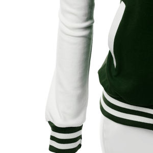 100% lana mujer moda Letterman béisbol Varsity chaqueta personalizada de alta calidad mangas de cuero béisbol mujeres Varsity chaquetas - Product Image 6