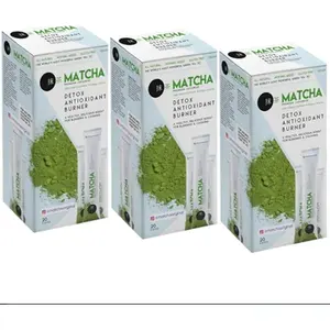 Thé matcha à la fraise japonais, poudre instantanée, 20 sachets, 8g, boisson à base de plantes, boîte fabriquée en Turquie, commerce mondial - Product Image 2