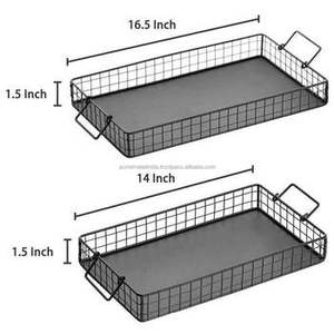 Modern <b>Black</b> Metal <b>Serving</b> <b>Tray</b> Sleek Design Ideal for <b>Serving</b> Food and Drinks at Gatherings and Parties - Product Image 4