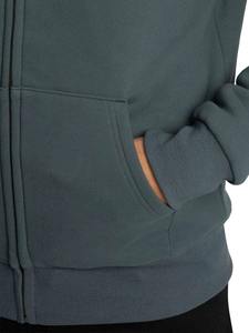 For <b>Men's</b> Casual <b>Fleece</b> Polyester/Cotton Breathable Zip Hoodie Pocket <b>Grey</b> Autumn Hooded Collar Silk Screen Printing Acid - Product Image 5