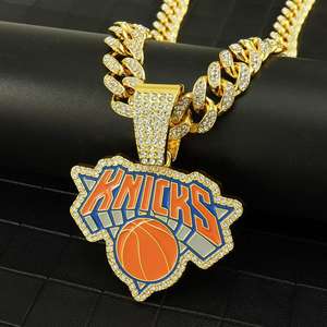 จี้บาสเก็ตบอลแบบปรับแต่งได้ของทีมนิวยอร์กนิกส์ สร้อยคอฮิปฮอปสไตล์สปอร์ต เงินแท้ 925 ชุบทอง 14K ประดับโมอิสซาไนต์ แฟชั่นสำหรับทุกเพศ - Product Image 6