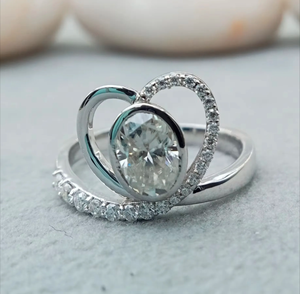 Solitaire fantaisie personnalisé Big 2 carats or 14k 18k fiançailles ovale VVS Moissanite mariage bague en diamant 100% satisfaction garantie - Product Image 1