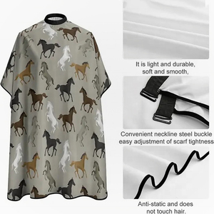 Venta al por mayor barato negro salón de belleza corte de pelo capa de peluquero con logotipo bordado - Product Image 4