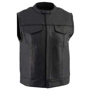 Chaleco de motorista de nuevo diseño para hombre, talla grande, tejido de lana de cuero Reversible a la moda, ropa exterior larga transpirable para invierno - Product Image 1