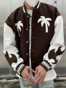 High Quality Custom Street Wear Canvas Front Logo Patch Windproof <b>Vintage</b> Baseball Letterman <b>Varsity</b> <b>Jacket</b> for Men - Product Image 3