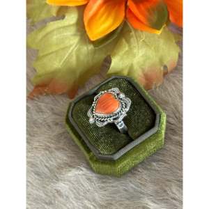 Bague ajustable en argent sterling avec coquille d'ormeau turquoise faite à la main du sud-ouest, style bohème en forme de cœur - Product Image 3