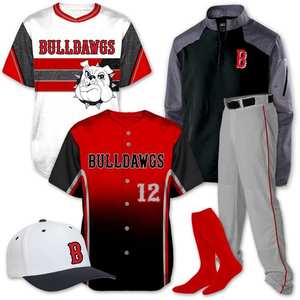 Couleur personnalisée Baseball Uniforme Hommes Softball Jersey Pantalon Veste Chapeau Offres Hommes Bouton Complet Chemise Équipe Uniforme - Product Image 1