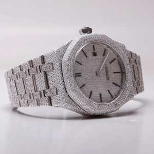 Reloj de diamantes cultivados en laboratorio VVS de la mejor calidad, joyería de moda, Cuarzo con tachuelas de diamantes, lujo helado - Product Image 3