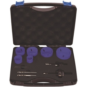 Hole <b>Saw</b> Set 10-Piece 22-68mm 38mm Cutting Depth HSS-Co8 by TECWERK - Product Image 1