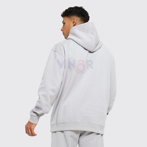 เสื้อฮู้ดสตรีทแวร์ผ้าฟลีซสำหรับฤดูหนาว แบบสั่งทำพิเศษ ทรงโอเวอร์ไซส์ ไหล่ตก สไตล์วินเทจ ล้างสีแบบแอซิดวอช ทำสีซีดแบบดิสเทรส ผ้าฝ้าย 100% สำหรับผู้ชาย ราคาถูก - Product Image 2