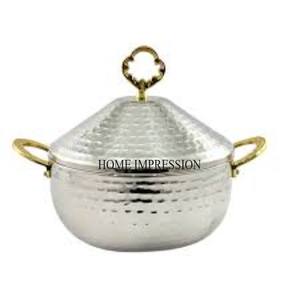 Vente en gros de qualité exclusive, métal finition couleur argent, organisation de stockage d'aliments polis et brillants, casserole pour marmite chaude - Product Image 5