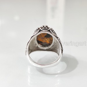 Anillo para hombre al por mayor, anillo de piedra preciosa de jaspe de abejorro Natural, anillo de todos los tamaños, joyería oriental árabe, anillo de Plata de Ley 925 - Product Image 6