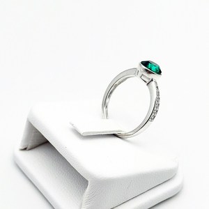 Anillo Verde Nano Cut de Plata de Ley 925, Banda Minimalista, Joyería de Moda para Mujer, Boda, Fiesta, Aniversario, Venta al por Mayor - Product Image 3