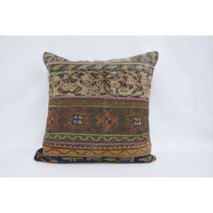 28x28 Multicolor Bohemian Wool Pillow Vintage Embroidered Patchwork Cushion Woven Decorative Floor Cushion <b>18x18</b> Inches - Product Image 1