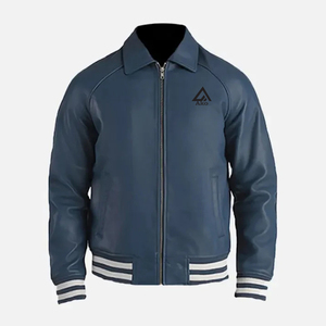 Veste en cuir noire élégante pour hommes Logo personnalisé et fermeture éclair disponibles dans toutes les tailles avec étiquette privée pour l'hiver 100% coton - Product Image 1