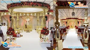 Mariage exclusif Anaya Mandap en bois London Maharani mariage piliers en bois Mandap cérémonie de mariage Mandap en bois sculpté USA - Product Image 3