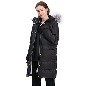Femmes hiver fourrure à capuche doudoune respirant Camouflage Viscose doublure longue grande taille manteau matelassé - Product Image 6