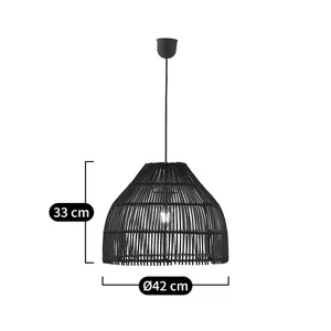 Hanging Ceiling Lampshade <b>Rattan</b> LampShade Ceiling Bamboo Lights Rustic <b>Rattan</b> Pendant <b>Lamps</b> - Product Image 3