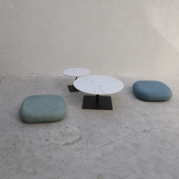 Pouf ottoman tressé en corde pour extérieur, ensemble de chaises longues de plage et de club de villégiature, personnalisable OEM