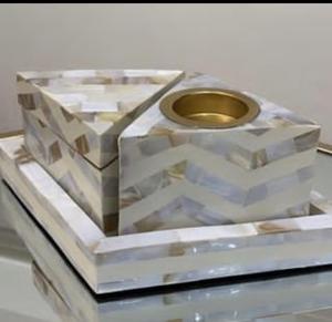 Juego de Mubakhar con incrustaciones de nácar de lujo con calentador de velas eléctrico de patrón pequeño para uso decorativo ¡Los mejores precios! - Product Image 6