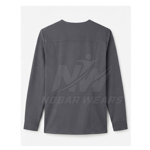 Quality Men Long Sleeve <b>Scrub</b> <b>Tops</b> Medical Healthcare Uniform V Neck Workwear Durable Fabric Practical Pockets Medical Wear - Product Image 3