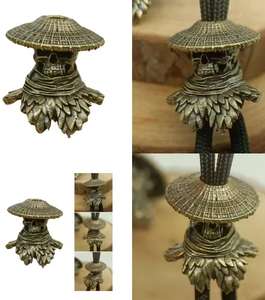 Charme de crâne en laiton artistique Gear Skeleton Cutter Charm pour équipement tactique Accessoire de bricolage <span class=keywords><strong>personnalisable</strong></span> pour les amateurs de plein air - Product Image 6