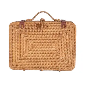 Maleta de ratán rectangular, - Product Image 1