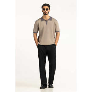 Polo ajusté pour homme en tricot de spandex de haute qualité, anti-plis, confortable, avec des caractéristiques techniques avancées, disponible en couleur unie ou à motifs. - Product Image 6