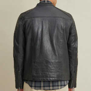 Veste en cuir de haute qualité 100% pour hommes, design haut de gamme, manches longues, col montant, imperméable, personnalisable, prix raisonnable, hiver - Product Image 2