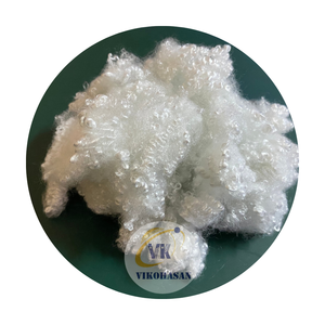Vikohasan Fabricant de matériaux de remplissage en flocons PET ignifuges en fibres discontinues de polyester blanc 4D HCS recyclés pour la filature - Product Image 2