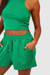 Shorts de sport pour femmes en coton, taille mi-haute, taille élastique, séchage rapide, respirant, personnalisables en gros - Product Image 4