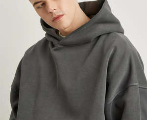 Sudadera con Capucha Gruesa y Pesada Personalizada al por Mayor, Sudadera Holgada con Hombros Caídos, 100% Algodón, Felpa Suave para Ropa Urbana Informal - Product Image 2