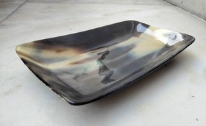 Plateau de service en corne de buffle de couleur naturelle de luxe pour le service de vaisselle élégant plateau de service en corne de buffle pour mariages décor de Noël - Product Image 5